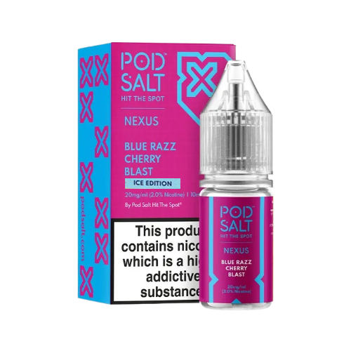 سالت پادسالت تمشک آبی گیلاس یخ PODSALT NEXUS BLUE RAZZ CHERRY BLAST ICE