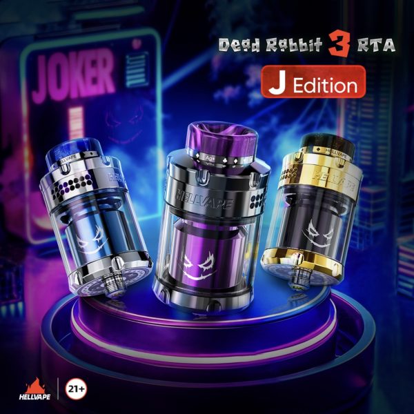 اتومایزر هل ویپ دد ربیت 3 آر تی ای طرح جوکر Hellvape Dead Rabbit 3 RTA Joker Edition